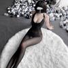 Sexy Underwear Sexy Silk Stockings Transparent Passion Suit Open File No Take Off Jumpsuit