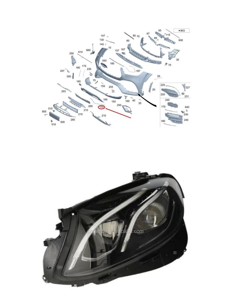 Декоративна накладка переднього бампера для Mercedes-Benz W167 (2020-2025 роки)