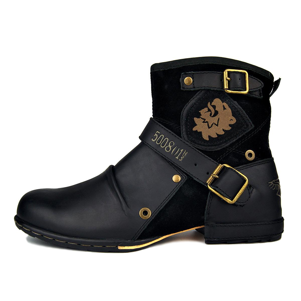 Newest Pu Leather Men S Ankle Boots High Quality Work Cowboy Chukka Boots Zipper Up Motorcycle Boots Men Fashion Western Boots 39
