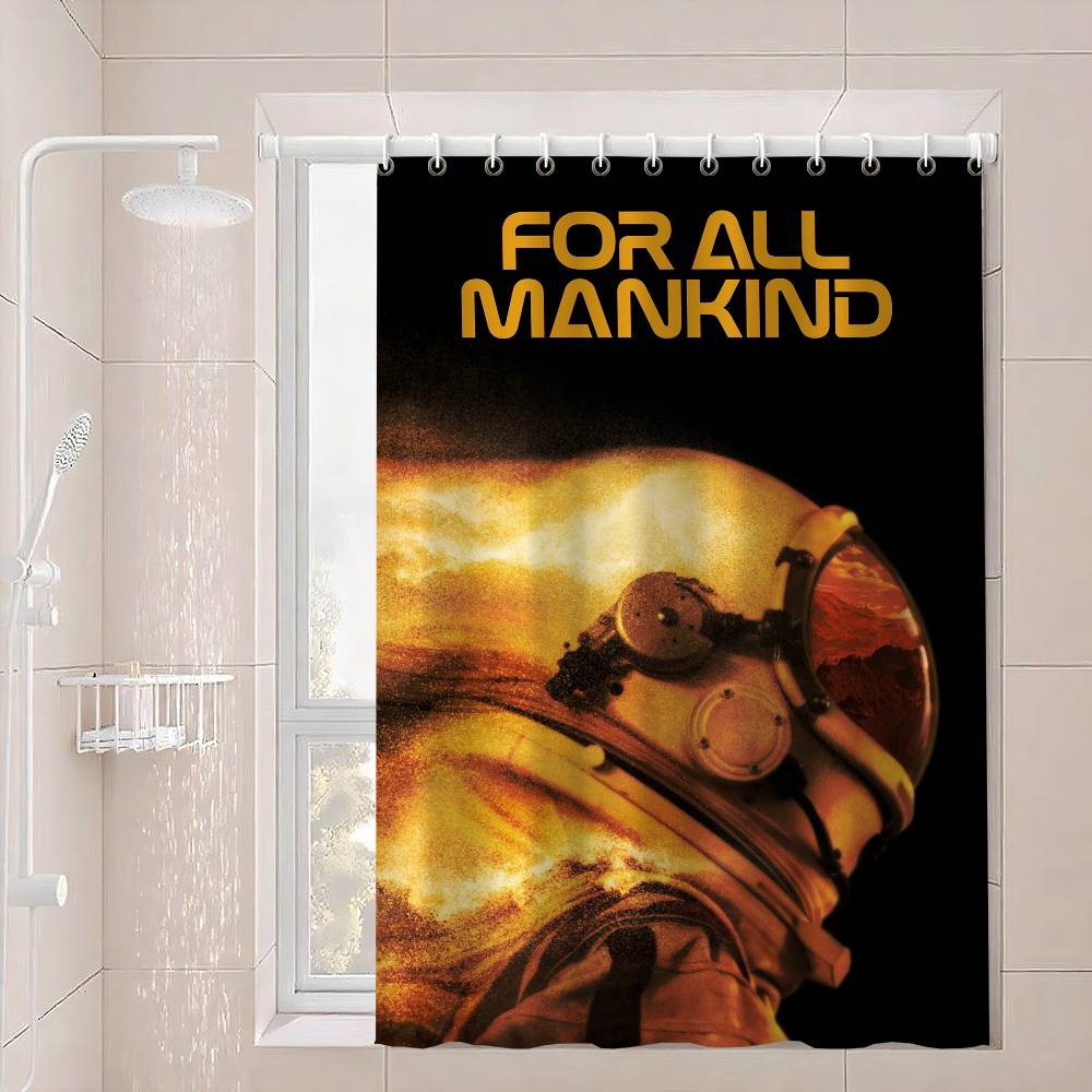 

F-FOR ALL MANKIND Movie Pattern Bathroom Shower Curtain Bathroom Partition Curtain Light Opaque Waterproof Material Bathroom 90x180 cm