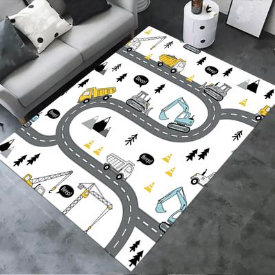 2025 Neuer Niedlicher Fahrzeugteppich für Wohnzimmer Schlafzimmer Zuhause Sofadekoration, Kinderspiel Rutschfeste Fußmatte45