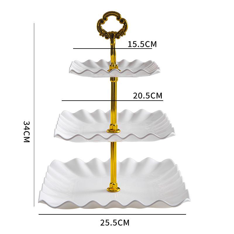 

Современная простая трехъярусная тарелка для фруктов белый