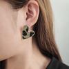 Autumn/Winter Retro Maillard Leopard Heart Earrings for Women