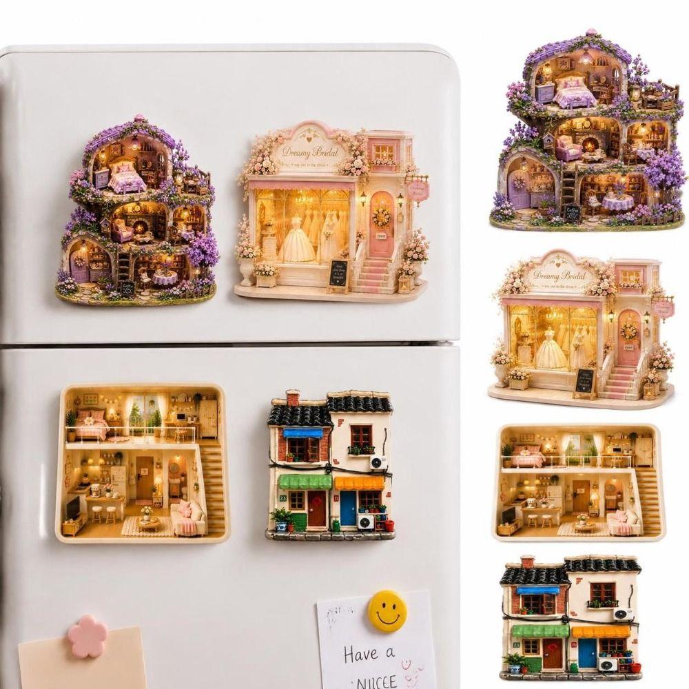 Cute Home Theme Refrigerator Magnet 3D Relief Decorative Fridge Magnet  Home Decor