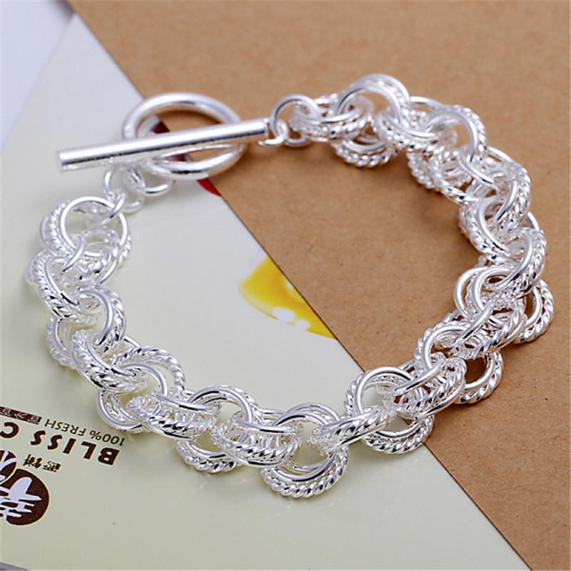 925 Sterling Silver Elegant Charm Bracelets Chain Beautiful Crystal Stone Drop Jewelry Fashion for Women Wedding Lady Cute