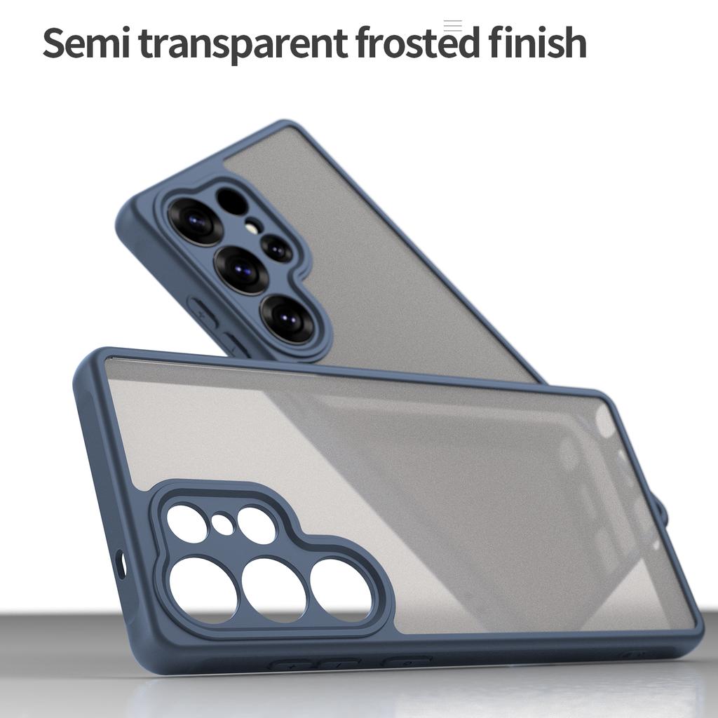 For Samsung Galaxy S25 Ultra Phone Case Drop Proof Airbags Frosted Translucent PC + TPU Back Cover