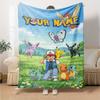 Name Custom Pocket Monster Print Flannel Blanket High Quality Warm Comfortable Cover for All Seasons Perfect for Gifts Home Decor