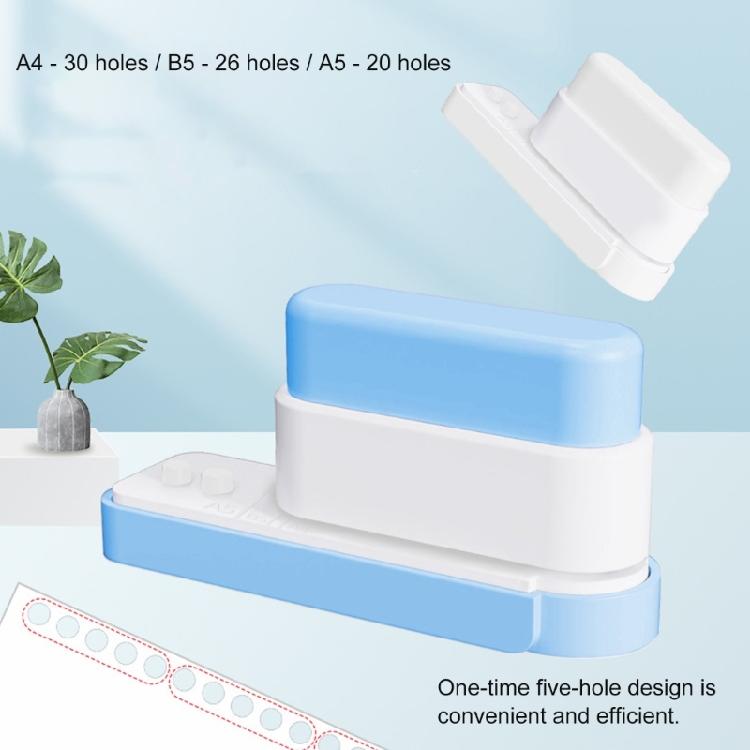 Five Hole Paper Puncher 5 Sheets Capacity Heavy Duty 5 Hole Punches with Alignment Guide For Refillable Notebook Journal