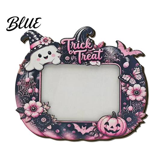 Vintage Pastoral Style Halloween Photo Frame Wooden Desktop Picture Holder for Spooky Party Decoration Bed And Breakfast Decor Festive Home