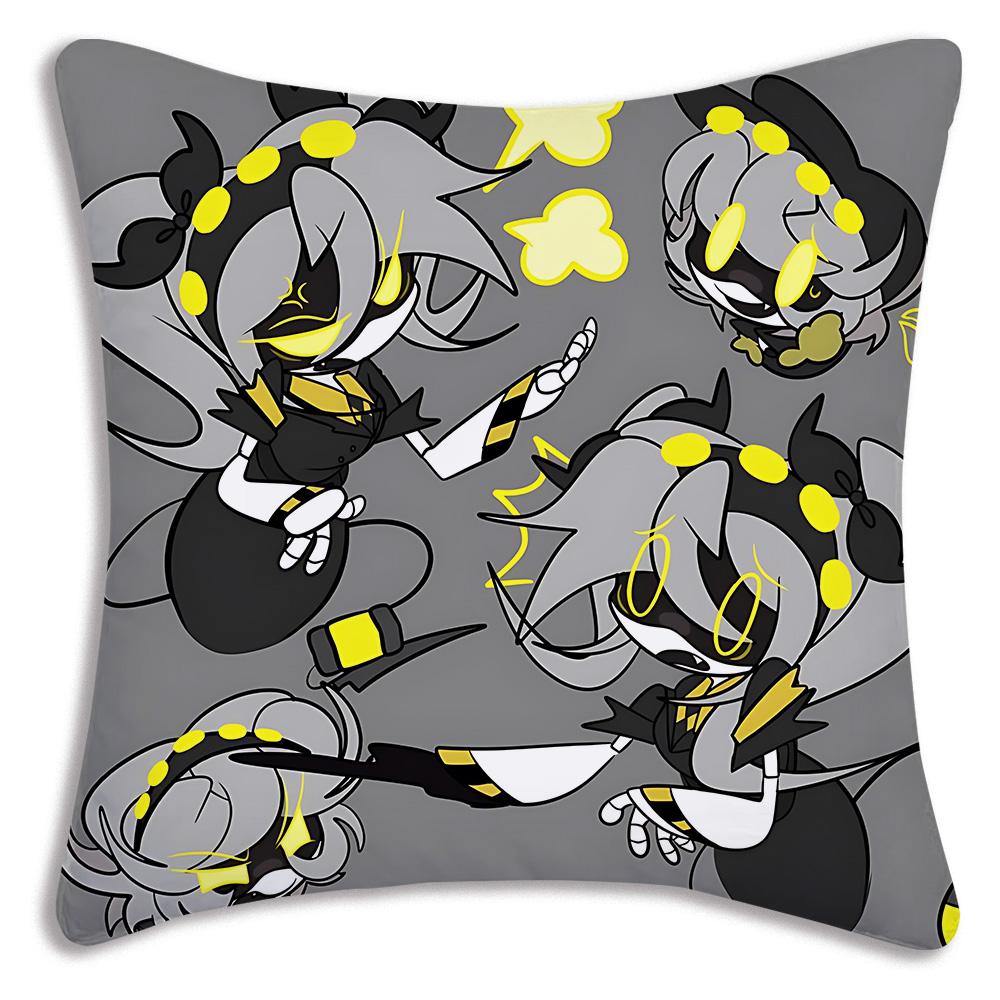 Horror Comedy M-Murders Drones Pillow Covers Cartoon Sofa Decorative Home Double-Sided Printing Short Plush Cute Cushion Cover