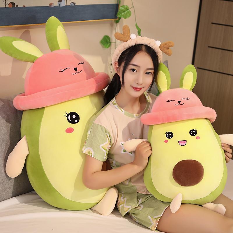 60~120cm Squishy Avocado Frucht Plüschtier Daunenbaumwolle Ultra Weich Humanoide Puppe Rückenstütze Plüschtier Schlafbegleiter Geschenk