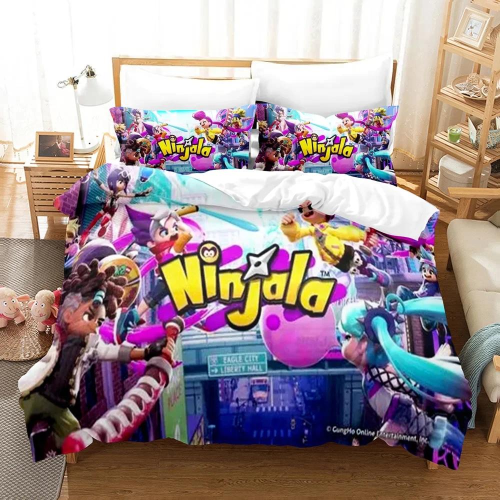 Comforter 3D Print Ninjala Cartoon Game Bedding Set Bed Set Comforter King Queen Size Boys Adult