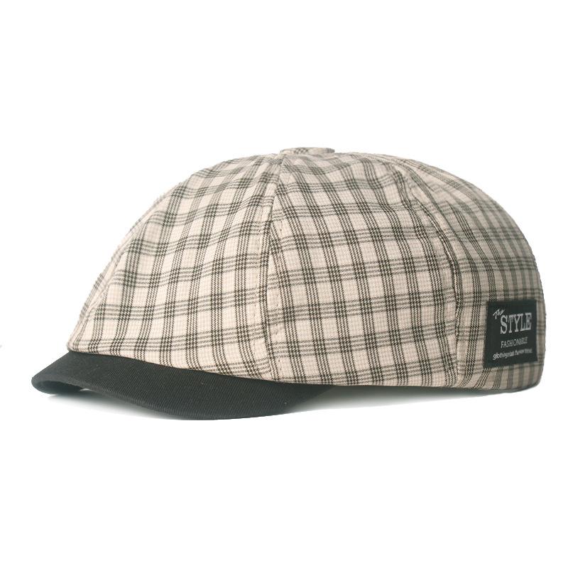 Bavlněný baret Pánská malířská čepice Newsboy čepice Klobouk Rybí kost Osmihranný klobouk