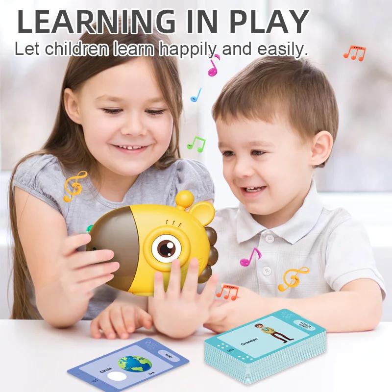 Giraffe Flash Card Reader Sight Words Language Games Learning English Russian Machine Kids Early Education Toy for Toddlers Gift