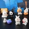 Cute Halloween Themed Mini Rabbit Resin Figurines Adorable Cartoon Durable Texture For Desktop Decor Halloween Party Favor