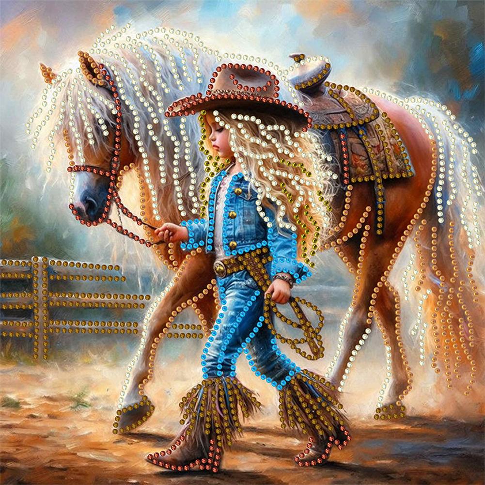 5D DIY Partial Special Shaped Drill Diamond Painting Kit Girl Decoration30x30cm