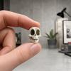 Mini Plastic Skull Figurines, 3D Printed Miniature Figurines Skulls Heads Ornaments, Dark Style Desktop Decor for Office Shelf, Halloween Party
