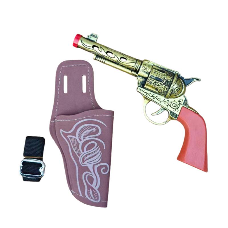 Cowboy Toy Set: Hat, Scarf, Revolver & Leather Holster