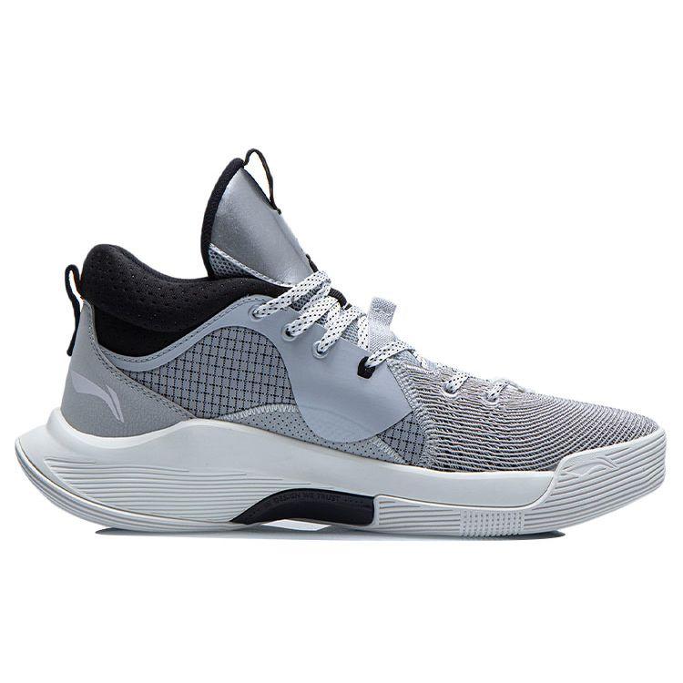 Li Ning Silencer CJ Comfortable Versatile Shock Absorbing Non-Slip Wear-Resistant Mid-Top Basketball Shoes Men Sneakers Gray ABPQ049-6