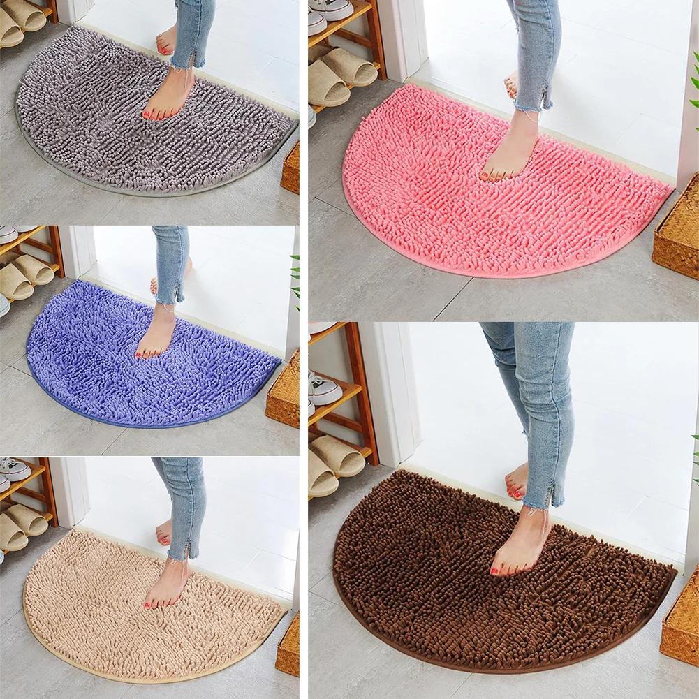 Badrum Badrum Halvcirkel Matta Matta Golvmatta Chenille Mode Halvcirkel Shaggy 40*60cm Absorberande Halkfri