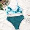 1011 New European and American Women's Split Swimsuit, Tie-dye Contrasting Sexy Bikini Swimsuit