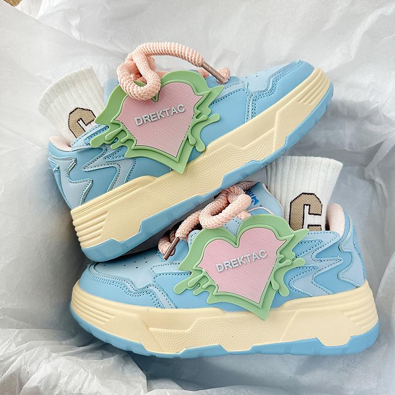 

Повсякденне маленьке біле взуття на товстій підошві Жіноче взуття для бордів Весняно-осінне нішеве універсальне спортивне взуття для бігу Жіноче 44