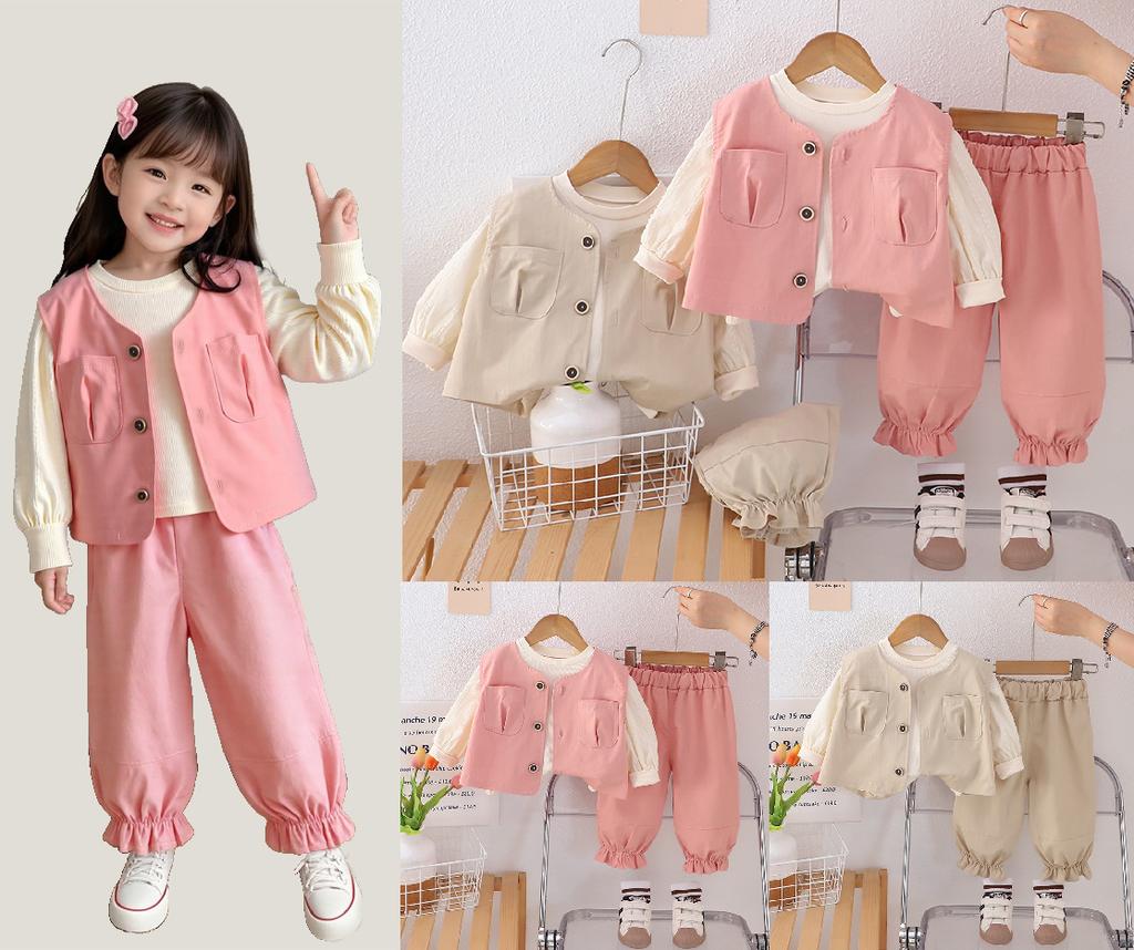 Kids Casual Long-Sleeve Set, Comfortable Daily Wear Outfits