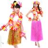 Hawaiian Luminous Flower Garland & Hula Skirt Set - Summer Costume Accessories for Annual Stage Events