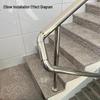 Adaptador de Codo de Pasamanos de Acero Inoxidable a 45° - Codo de Soldadura de Escape Anticorrosión