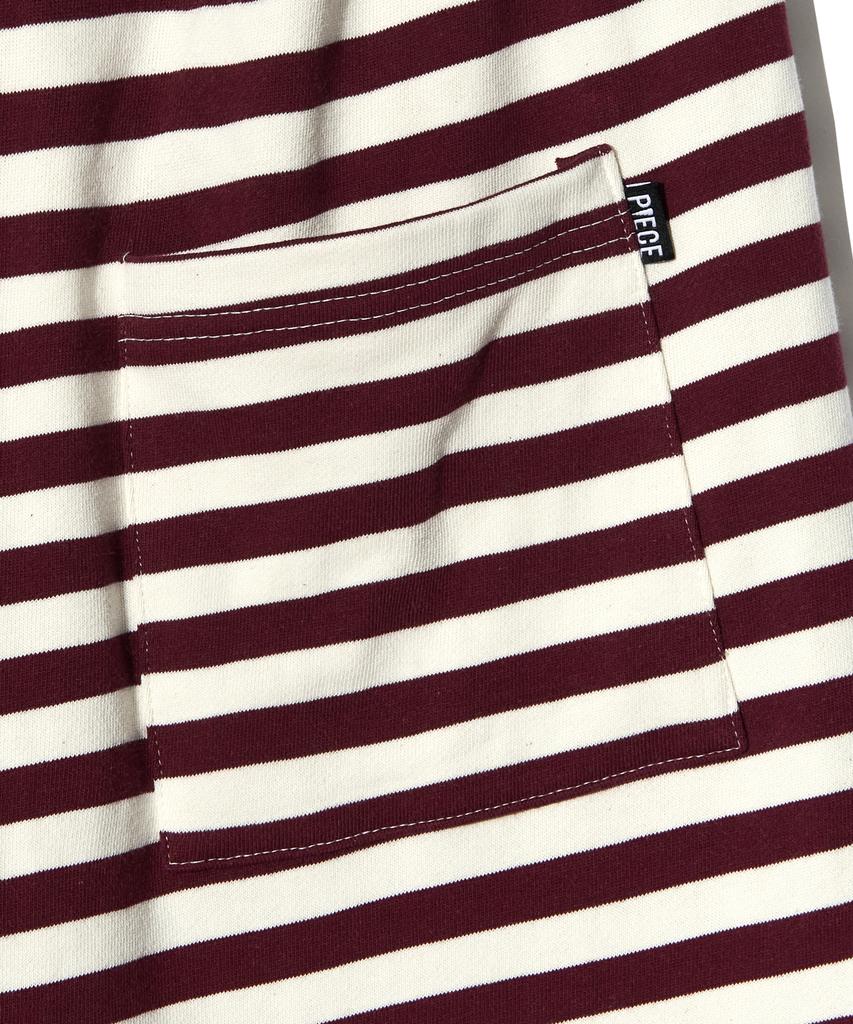PEACE MAKER Soft Stripe Sweat Pants (Burgundy)