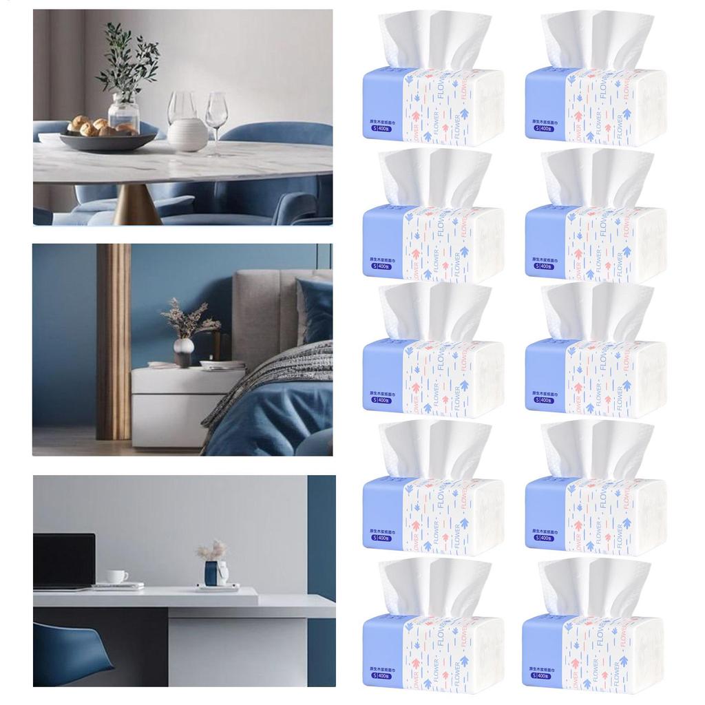 400 sheets 80 paper thickened whole box log paper towel napkin paper household large package sanitary facial tissue paper