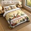 Christmas Theme Personalized 3Pcs Bedding Set Custom Text & Name 1 Sheet 2 Pillowcases Household Bedding 1pc