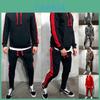 Mens Running Tracksuit Set With Hooded Jacket And Adjustable Waistline Pants For Activewear