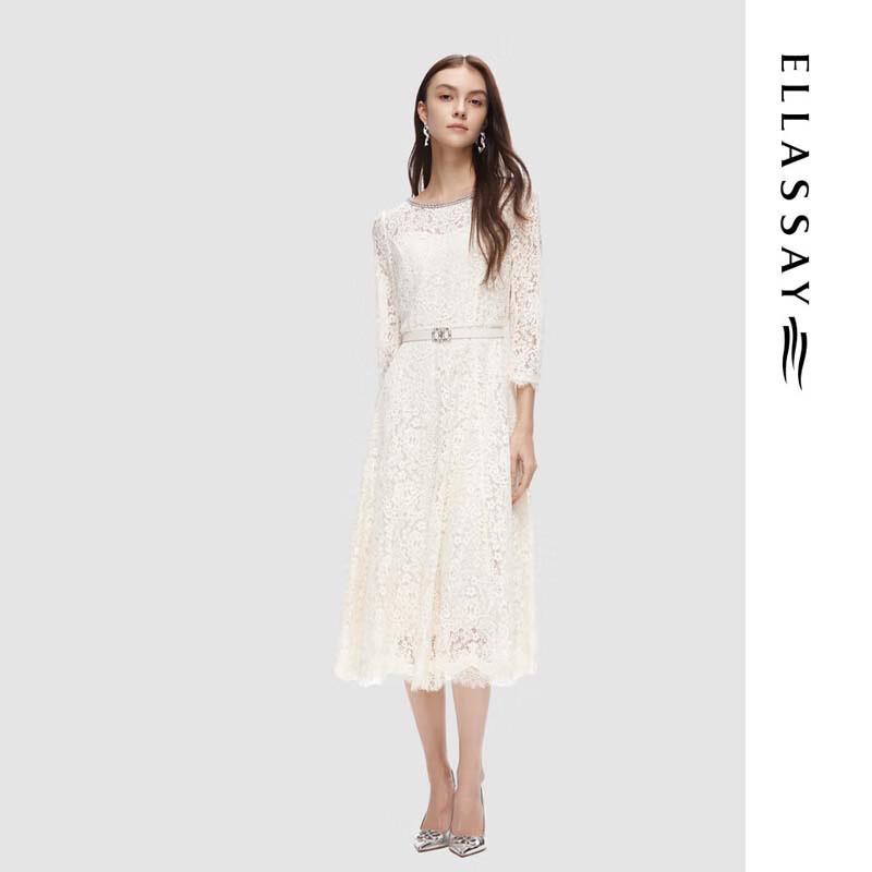 ELLASSAY French Elegant Lace Dress EWD353Y09300
