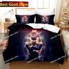 3D Anime JoJo Bizarre Adventure Jotaro Kujo Bedding Set Printed Comforter Duvet Cover Pillow Case 3 Pieces Sets Kids Adult Size