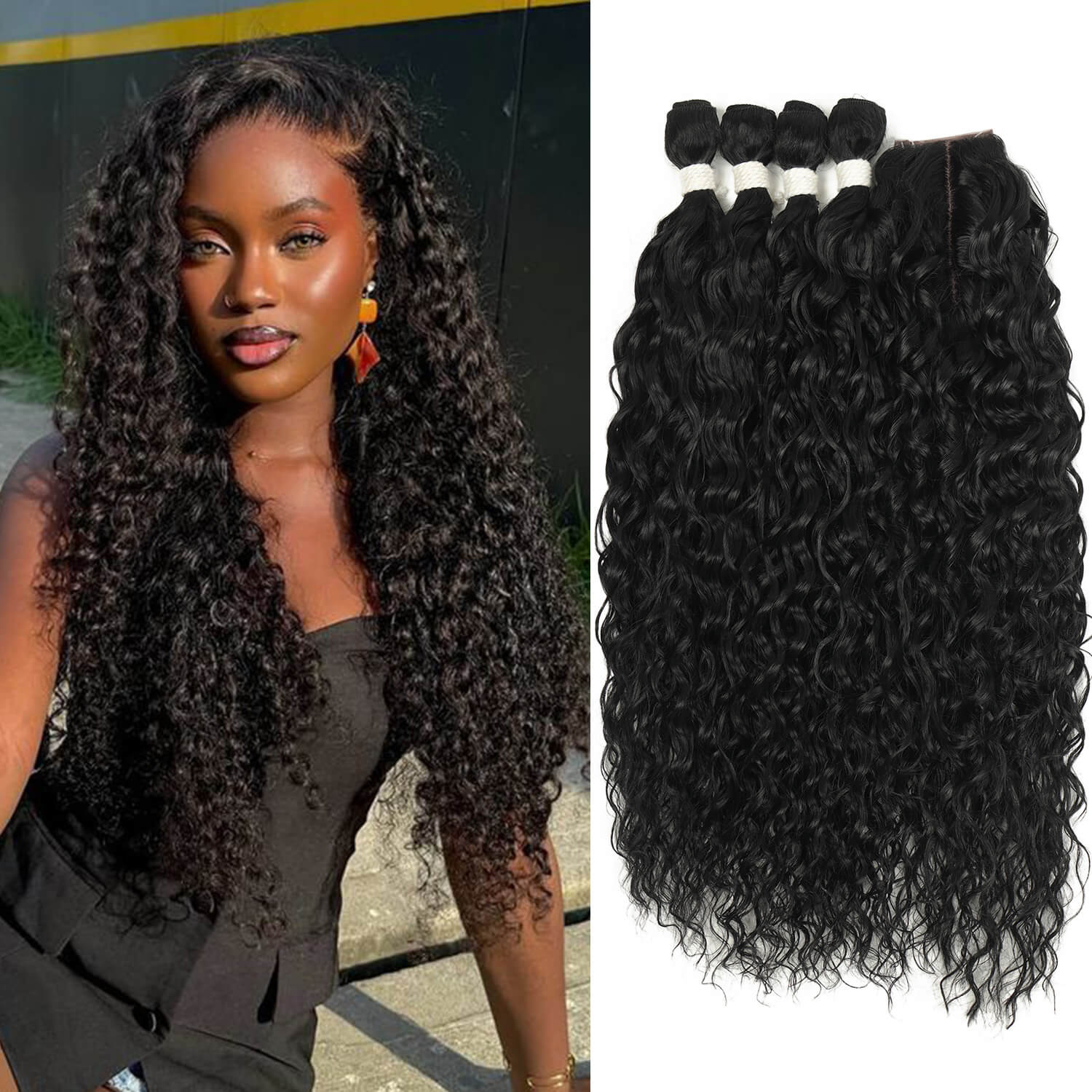 Synthetic Kinky Curly Deep Wave Hair