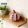 Kitchen Table Autumn Display Ceramic Pumpkin Sculpture, Modern Polka Dot Figurine, Farmhouse Fall Seasonal Mantel Decor Tabletop Decoration for Fall,