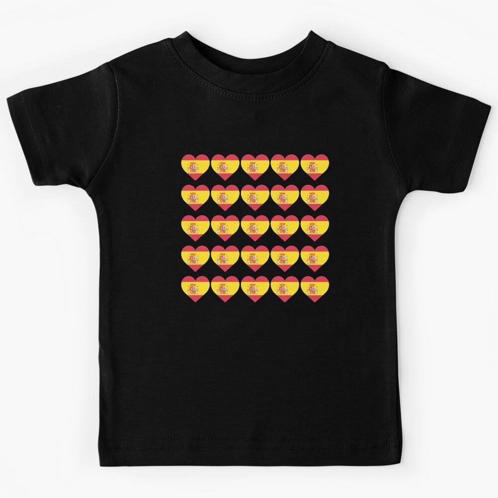 Love My Spanish Hearts Flag Kids T-Shirt 110