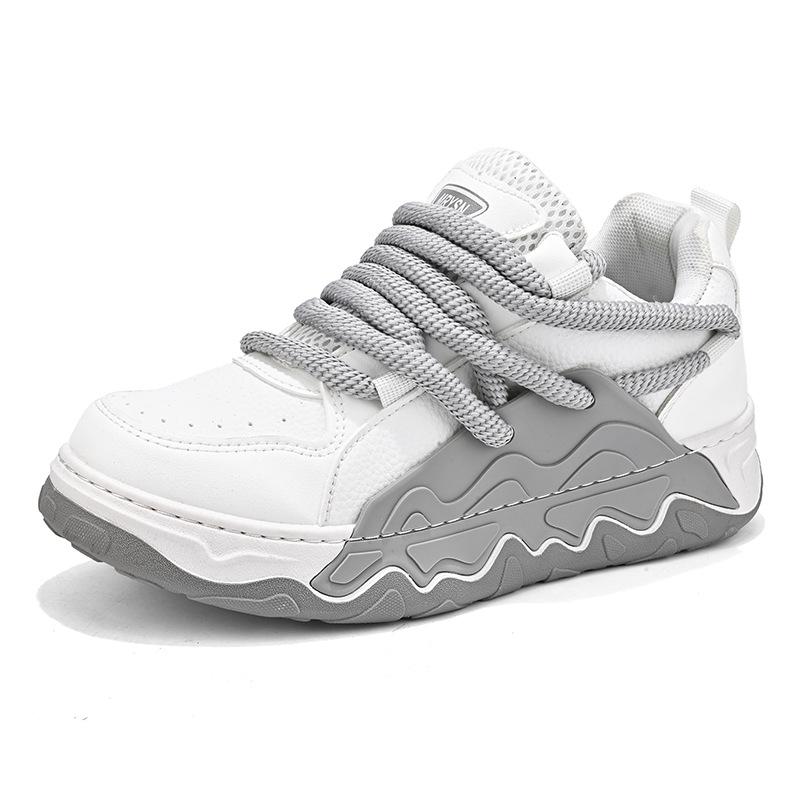 Trendy brand men's shoes 2024 new autumn breathable platform sports casual bread shoes junior high school students Internet celebrity dad trendy shoes