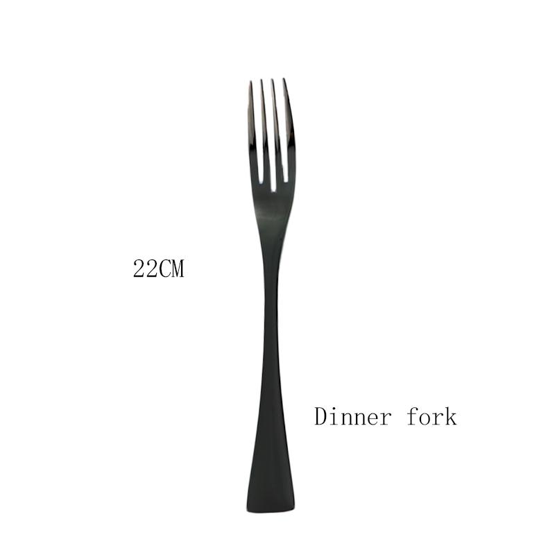 Sada nádobí Nerezová ocel Kuchyňská sada příborů Černý steakový nůž Dezertní lžíce Příbory Vidlička Stolní doplňky