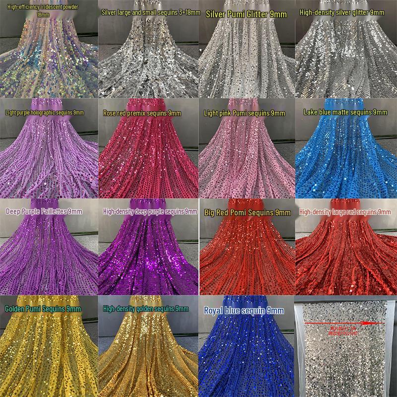 Gold & Silver Glitter Sequin Fabric for Wedding & Birthday Decor