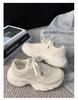 Dad Shoes Girl 2025 New Spring and Autumn Season Hong Kong Style Thick Soles Increase Little White Sneakers Women's Shoes Versatile Casual Shoes