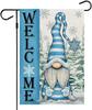 CROWNED BEAUTY Winter Gnome Garden Ag 12x18 Inch Double Sided for Outside Small Welcome Seasonal Burlap Yard Decoration GG