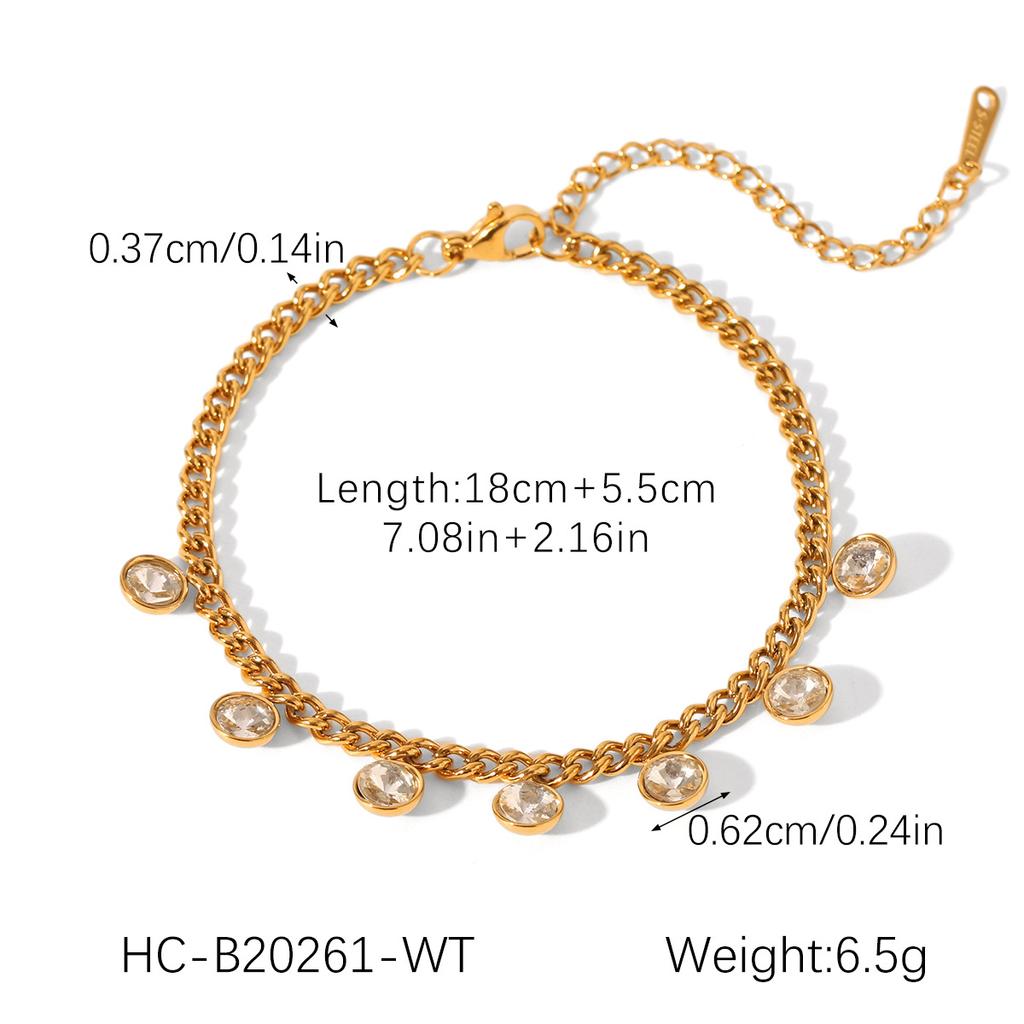 Titanium Steel Zircon Bracelet Minimalist Luxury Jewelry Versatile Elegant Women's Bracelet