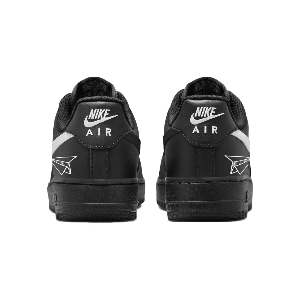 Nike Air Force 1 Black Forbidden Zone Leather Abrasion Resistant Slip Resistant Low top Skateboard Shoes Unisex CW2288-001(Team997-)