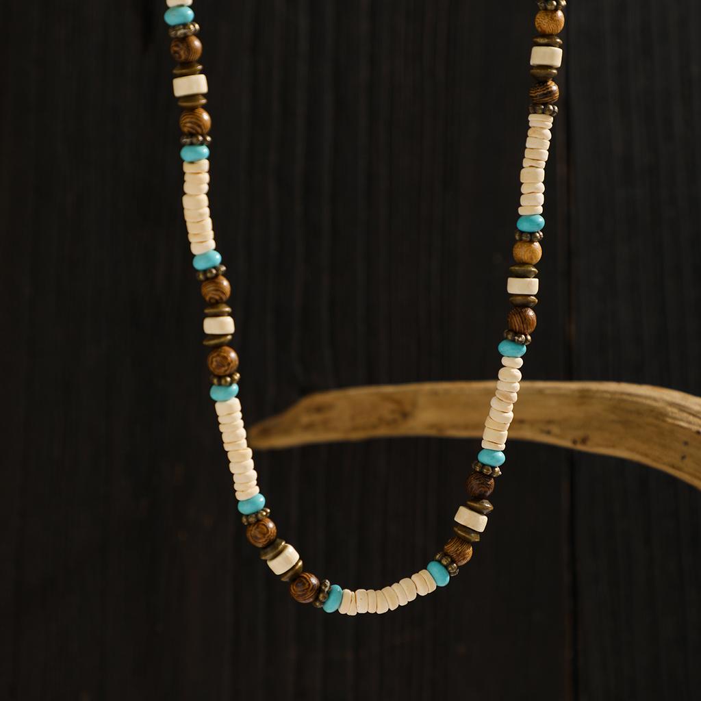Multi Color Small Wood Beads Chains Necklace for Men Trendy Beaded Collar on Neck Accessories Short Choker 2026 Fashion Jewelry