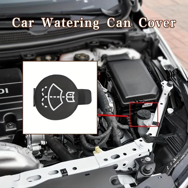 1 Pack Universal Wiper Reservoir Cap Replacement - Black Plastic Washer Fluid Bottle Lid with White Design, Compatible with for GMC