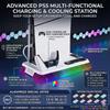 The All-in-One Cooling Stand Base PS5/PS5 Slim/ Model with RGB Lighting Effects, Storage Function and Controller Accessories