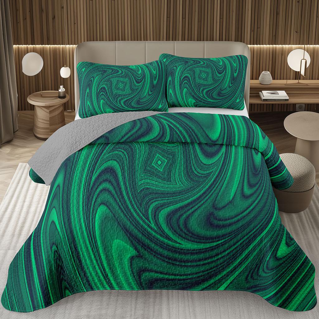 Marble Grain Bedspread Twin King,Abstract Marble Texture Design Quilted Marbling Coverlet Set Ink Fluid Art Quilt Set Home Decor