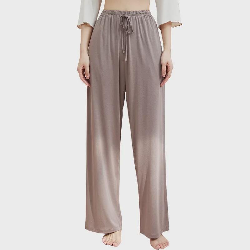 Women's Summer Modal Loose Wide-Leg Pajama Trousers - Breathable and Outdoor-Friendly Ice Silk Home Pants.